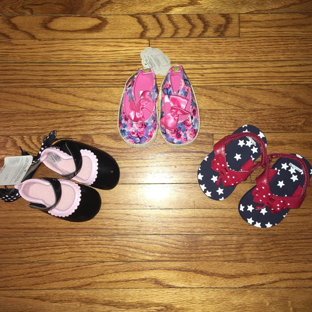 Baby Girl Lot of 3 Shoes, Baby Lot of Shoes, Baby Girl Mary Jane, Baby Sandals